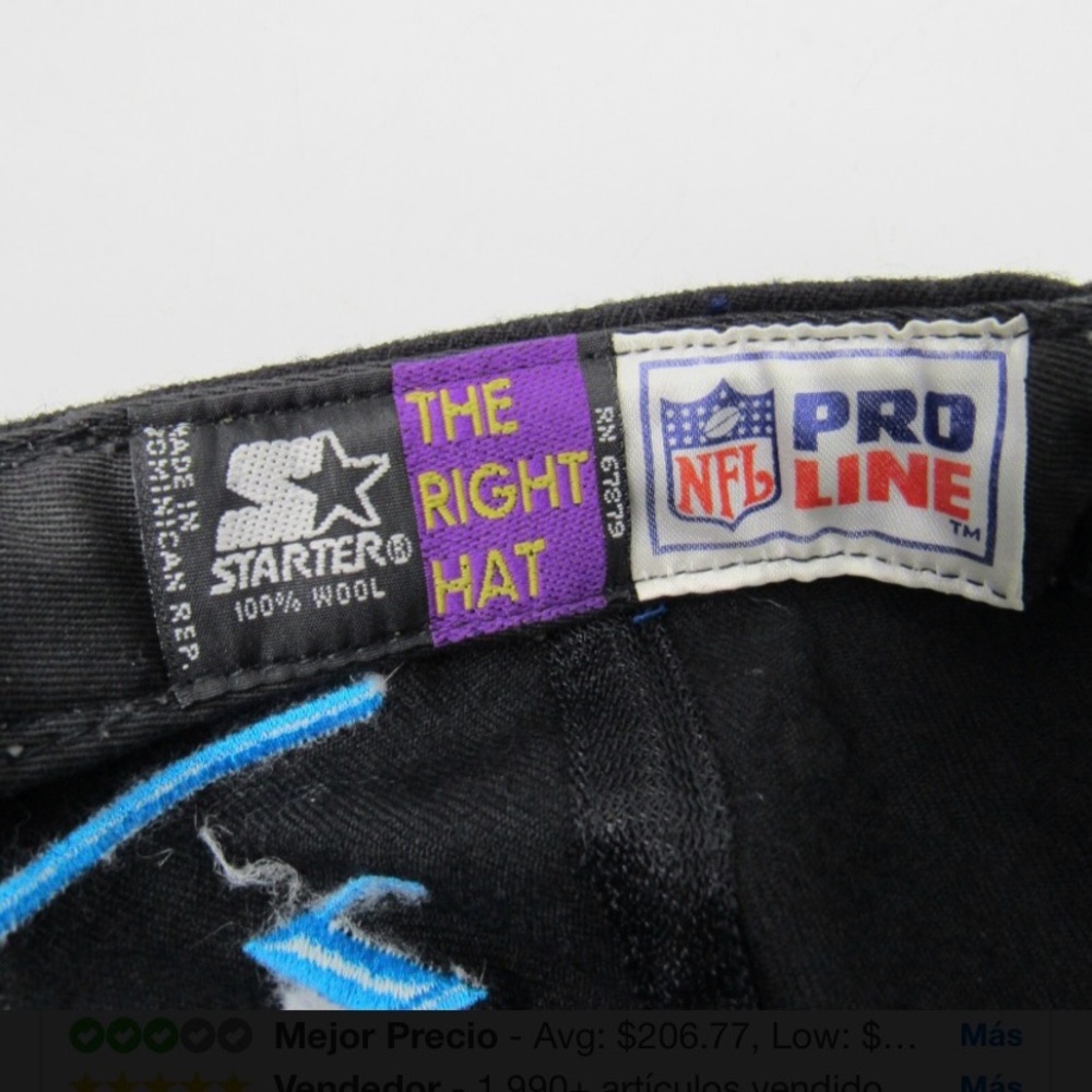 CAROLINA PANTHERS STARTER Black and Blue Wool Cap - Picture 3 of 14